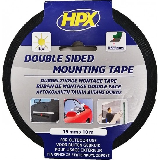 ΤΑΙΝΙΑ ΔΙΠΛΗΣ ΟΨΗΣ HPX 19mmx5m ΜΑΥΡΗ DM1910