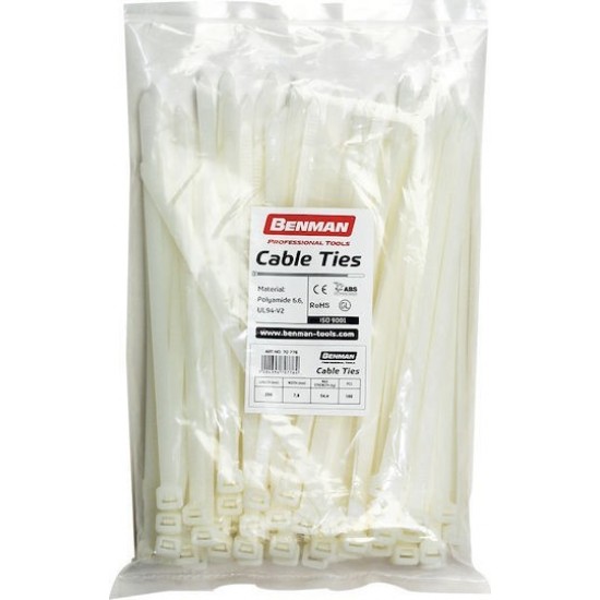 ΔΕΜΑΤΙΚΑ 300 X 4,8mm ΑΣΠΡΟ σετ 100 τεμ