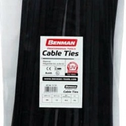ΔΕΜΑΤΙΚΑ 200 X 3,6mm ΜΑΥΡΟ σετ 100 τεμ BENMAN 70952