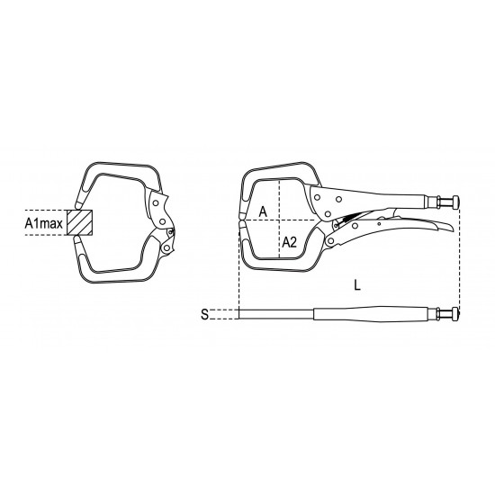 πένσες-γκριπ ρυθμιζόμενες σιαγόνες μορφής C από αλουμίνιο Beta 010620329