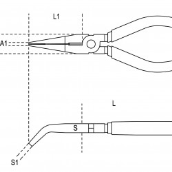 Μυτοτσίμπιδο κυρτό μακρύ 160mm Μόνωση 1000V 1168MQ BETA 011680096