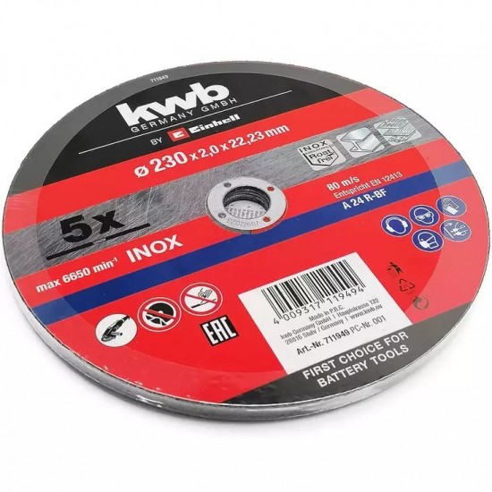 ΤΡΟΧΟΣ ΚΟΠΗΣ ΣΙΔΗΡΟΥ Φ230/2mm KWB 711949 ΣΕΤ 5 ΤΕΜ