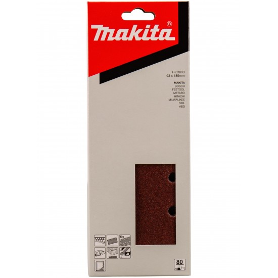 ΣΜΥΡΙΔΟΔΟΠΑΝΑ MAKITA P-31893 GR080 93mmX185mm SET 10 ΤΕΜ