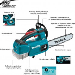 ΑΛΥΣΟΠΡΙΟΝΟ MAKITA DUC254CZ SOLO ΧΩΡΙΣ ΜΠΑΤΑΡΙΑ ΚΑΙ ΦΟΡΤΙΣΤΗ