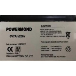 Μπαταρία 6V 7Ah POWERMOND Επαναφορτιζόμενη Μολύβδου