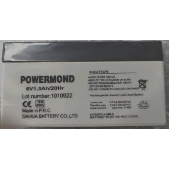 Μπαταρία 6V 1.3Ah POWERMOND Επαναφορτιζόμενη Μολύβδου