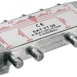 VT08 Splitter 8 Εξόδων 5-2450MHz Με διέλευση τάσης