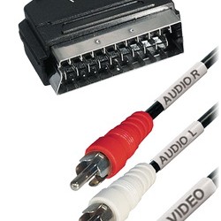 Scart αρσ. σε 3 RCA με διακόπτη In/Out (audio: stereo) 2.0μ