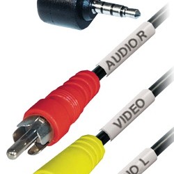 3,5mm 4-Pin, 90° σε 3 RCA stereo 1.5μ για Sony, JVC, Canon  KAI  Raspberry Pi