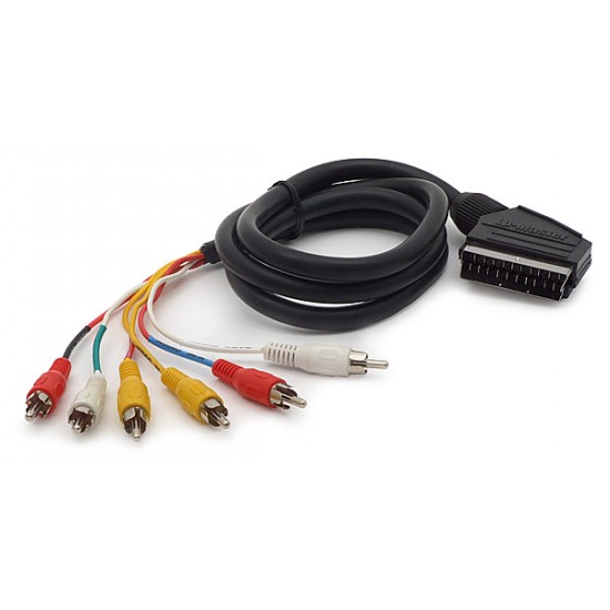 Scart αρσ. σε 6 RCA (audio: stereo) 1.5μ