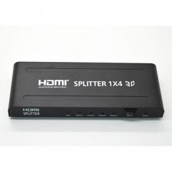 Power Plus PS-1004 HDMI Splitter, 1 Εισόδου - 4 Εξόδων, 3D 1080P@60Hz, HDMI 1.4Α, HDCP, DTS, Dolby Digital True HD  KAI  Τροφοδοτικό