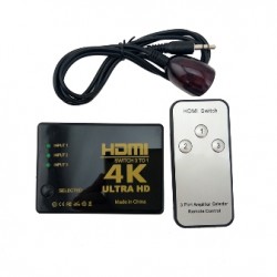 HDMI Switcher PS-303-4K 3 Εισόδων - 1 Εξόδου με τηλεχειριστήριο (δεν περιλαμβάνει τροφοδοτικό 5V/1A)