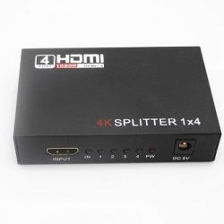 ANGA PS-1014-4K HDMI SPLITTER 1/4 4K HD, 1εισόδου-4εξόδων 3D 1080P 60Hz με τροφοδοτικό