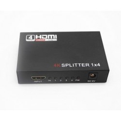 ANGA PS-1014-4K HDMI SPLITTER 1/4 4K HD, 1εισόδου-4εξόδων 3D 1080P 60Hz με τροφοδοτικό