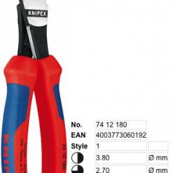 ΠΛΑΓΙΟΚΟΦΤΗΣ ΥΠΟΜΟΧΛΙΟΥ ΕΛΑΤ.180 mm KNIPEX 74 12 180SB